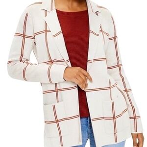 LOFT burnt orange blazer cardigan 100% cotton